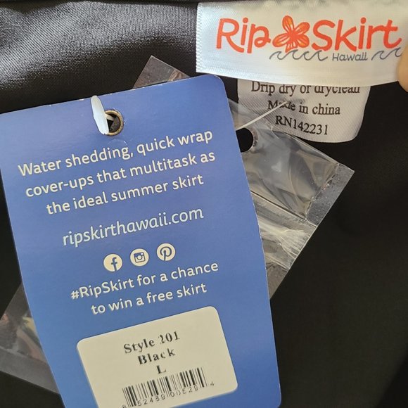 NEW NWT! RIPSKIRT length 2 A-LINE WRAP SKIRT SWIM BEACH STRETCH w/pocket sz L - Picture 4 of 5